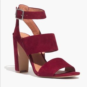 LAST CHANCE Madewell Octavia Heel Sandals Deep Red Size 11